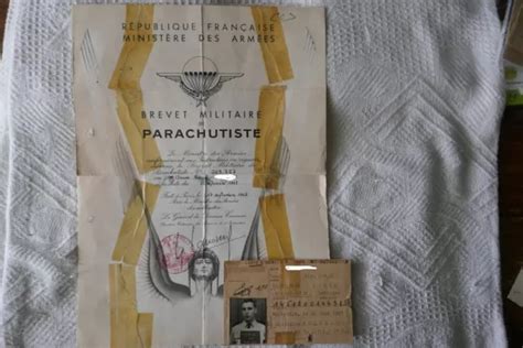 Dipl Me Brevet Parachutiste L Gionnaire Du Re Carte Identit