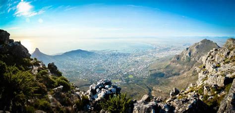 View of Cape Town from Table Mountain Stock Image - Image of nature ...