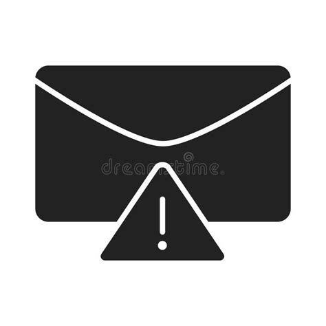 Cyber Security And Information Or Network Protection Email Warning Spam Silhouette Style Icon