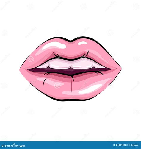 Labios De Mujer Rosa Ilustración Del Vector Ilustración De Atractivo