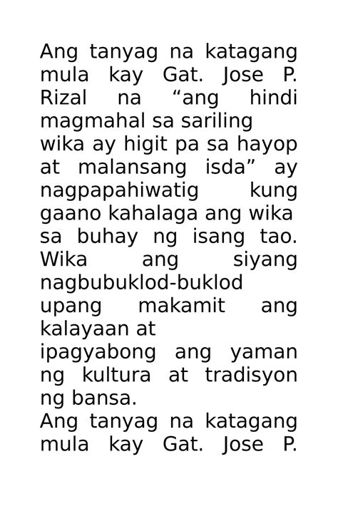 Kahalagahan Ng Filip 1 Najito Ang Tanyag Na Katagang Mula Kay Gat