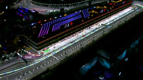 2023 Las Vegas GP FP3: Helicopter view of the track as Piastri ...