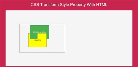 How To Use Css Transform Style Property With Html