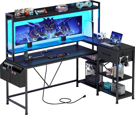 Sedeta 55 Inch L Shaped Gaming Desk Corner Computer Desk