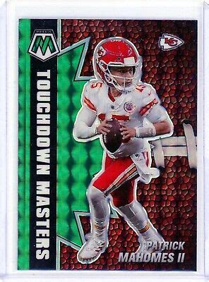 2021 Panini Mosaic Patrick Mahomes II Green Mosaic Prizm Touchdown