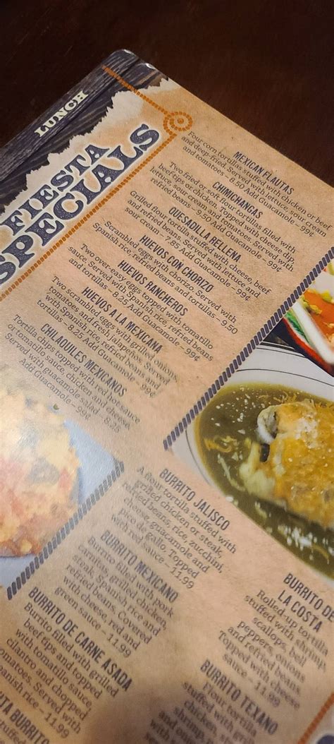 Menu At El Gran Charro Restaurant Stafford Richmond Hwy