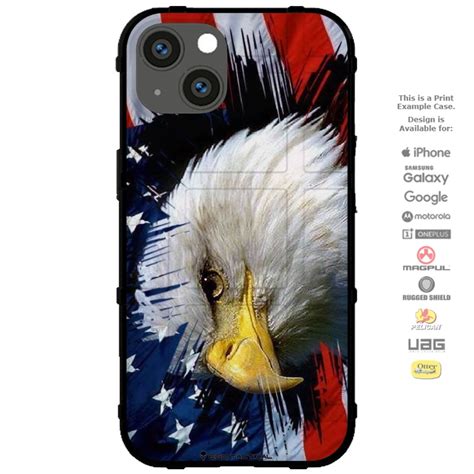 American Eagle Over Waving US Flag Custom Printed Android & - Etsy