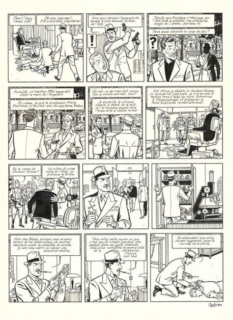 Planche originale n41 Huit heures à Berlin Blake et Mortimer