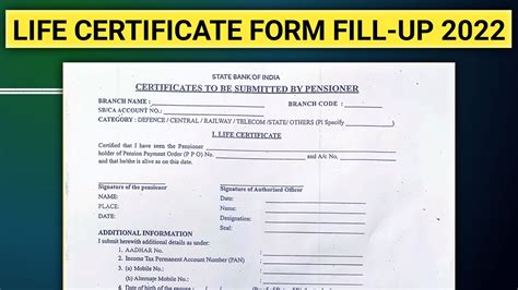 How To Fill Life Certificate Form For Pensioners 2022 Life