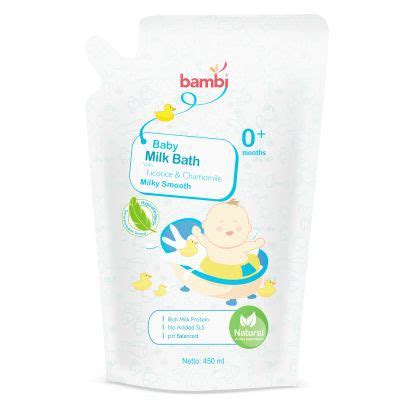 Jual Bambi Baby Milk Bath 450 Ml Kemasan Refil Perawatan Baby Shopee