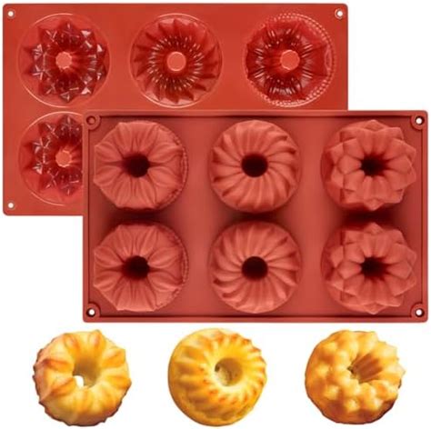 Amazon Elesinsoz 3pcs Mini Bundt Cake Pan 6 Cavity Thickened