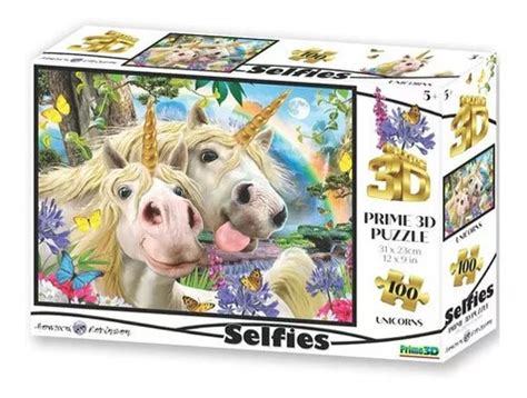 Puzzle Rompecabeza 100 Pzs Prime 3d Selfie De Unicornio Color