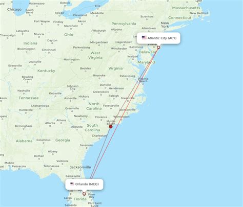 All flight routes from Atlantic City to Orlando, ACY to MCO - Flight Routes