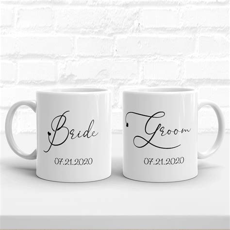 Customized Date Wedding Coffee Mugs Groom Mug Bride Mug Etsy