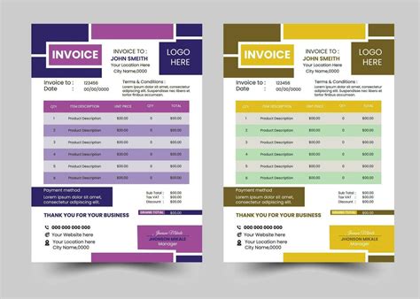 Modern Business Invoice Design Template 35766675 Vector Art At Vecteezy