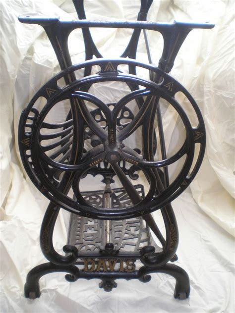 Unique Vtg Davis Treadle Sewing Machine Cast Iron Base Art Deco