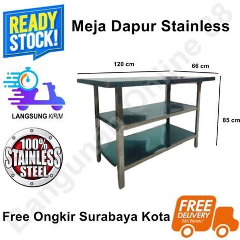 Jual Meja Kompor Meja Serba Guna Meja Dapur Rak Stainless Metalco Mwt