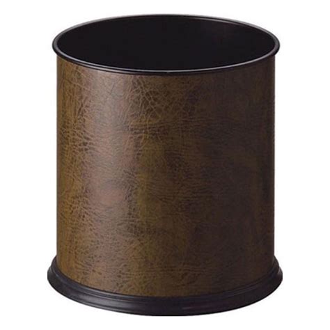 10 Litre Luxury Vinyl Covered Bedroom Waste Bin Brown