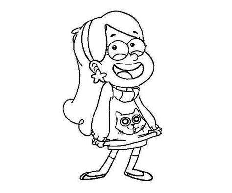 Mabel Pines Is Laught Gravity Falls Coloring Page Kids Play Color