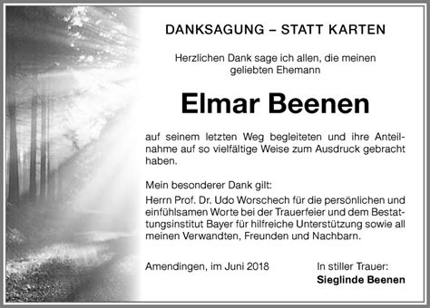 Traueranzeigen von Elmar Beenen Allgäuer Zeitung