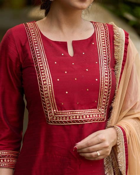 Sujatra On Instagram This Opulent Maroon Silk Blend Kurta Is Hand Embroidered And Comes With