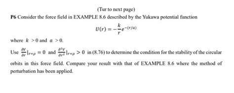 Solved P Consider The Force Field In Example Described Chegg