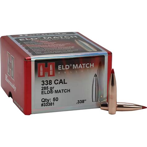 Hornady Eld Match 338 285 Grain Reloading Bullets Academy