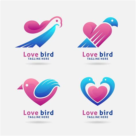 Premium Vector | Set of love bird logo design