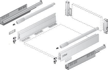 Kit Cassetto Innotech Atira Hettich H 70 Mm Silent System Argento