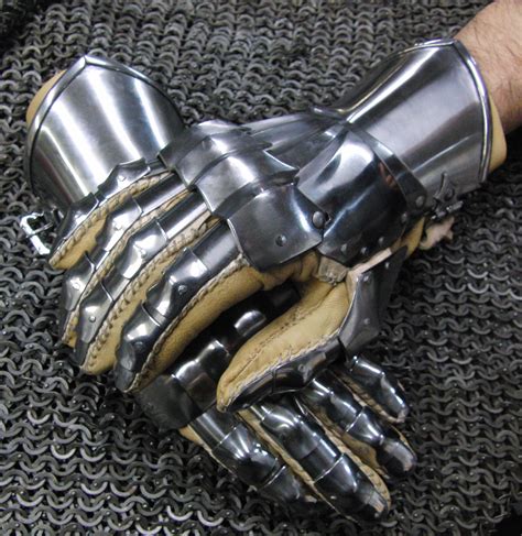 Early Gothic Fingered Gauntlets Made After An Effigy About 1460 Helmet