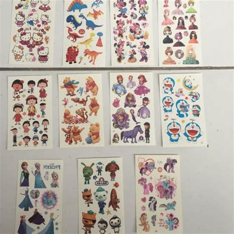 Jual Stiker Tato Tatto Kartun Anak Unicorn Dino Frozen Thomas Octonauts