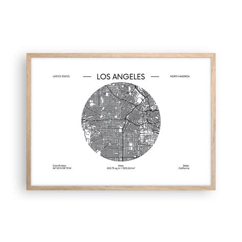 Obraz Plakat Anatomia Los Angeles 70x50cm Mapa Los Angeles Usa