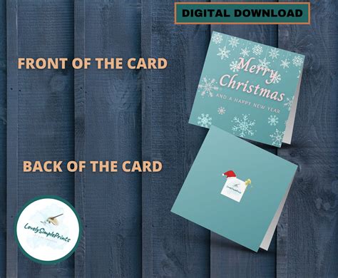 Printable Christmas and New Year Card, Greeting Card, Merry Christmas ...