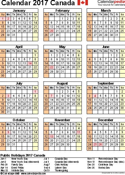 Canada Calendar Free Printable Pdf Templates 15708 Hot Sex Picture