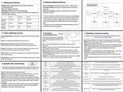 Aqa Gcse Psychology Memory Knowledge Organiser Teaching Resources