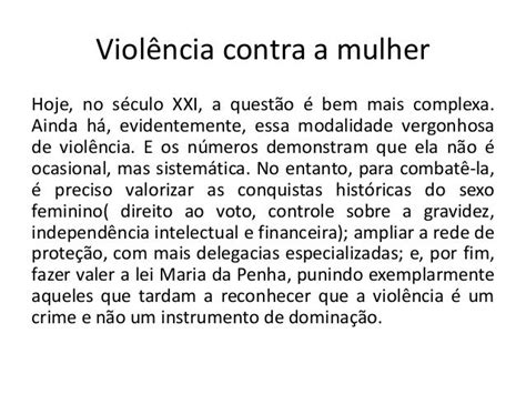 Texto Violência Contra A Mulher