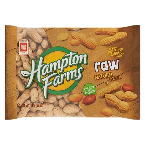 Hampton Farms Raw Natural Peanuts 1 Lb