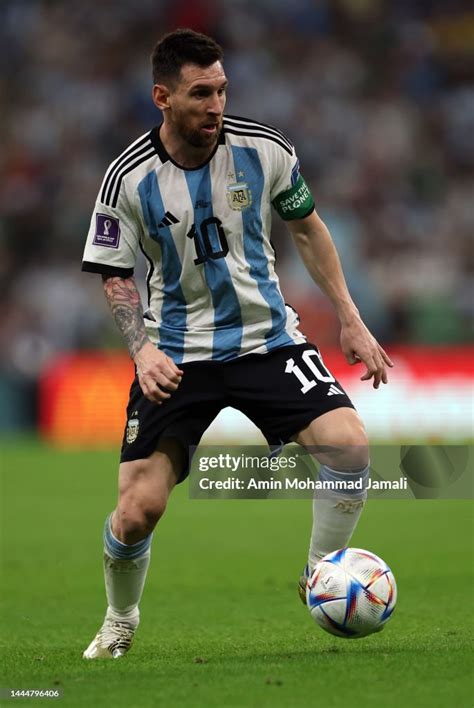 Lionel Messi in action during the FIFA World Cup Qatar 2022 Group C ...