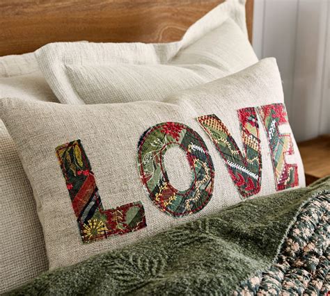 Love Patchwork Lumbar Pillow Pottery Barn