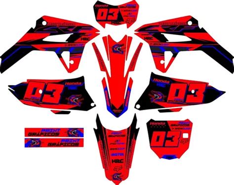 Kit Adesivos Motocross Graficos Crf 250f F21 Frete Grátis