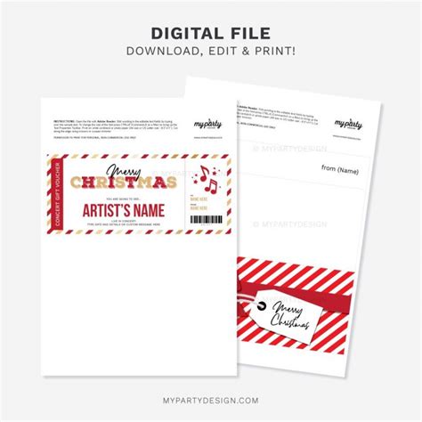 Christmas Concert Ticket Template My Party Design