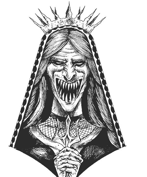 Gothic Scary Coloring Pages For Adults