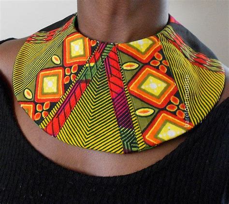 Unique Statement Collar Striking African Bib By Barefootmodiste Fabric Necklace Diy African