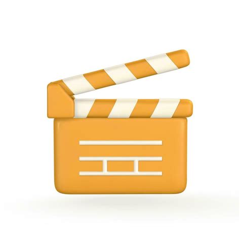 D Realistic Clapperboard Movie Clapper Board In Plastic Cartoon Style