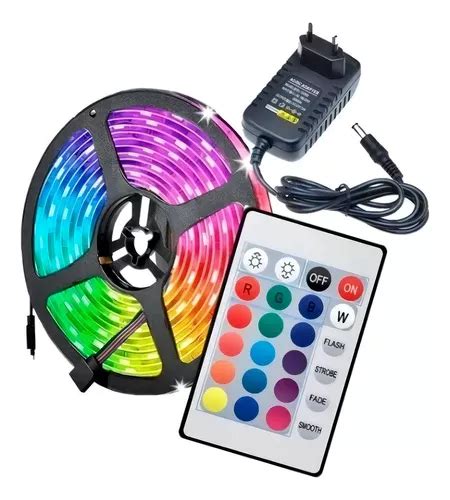 Fita Led 5050 Rgb Colorida 5mt 16 Cores Fonte Controle 110v 220v