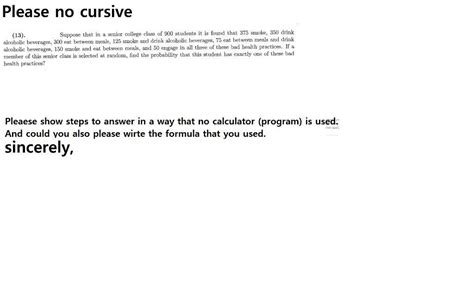 Solved Please No Cursive Suppose That In A Senior Chegg