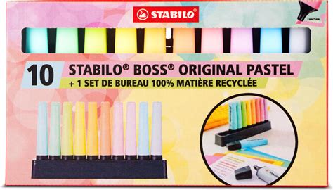 Surligneur STABILO BOSS ORIGINAL Set De Bureau X 10 Surligneurs 100