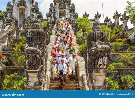 The Religion Ceremony At Temple Of Pura Luhur Lempuyang Indonesia