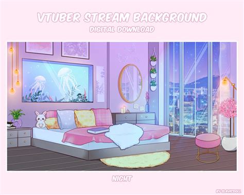 Vtuber Background Room Day Night Twitch Streamer Virtual Etsy Singapore