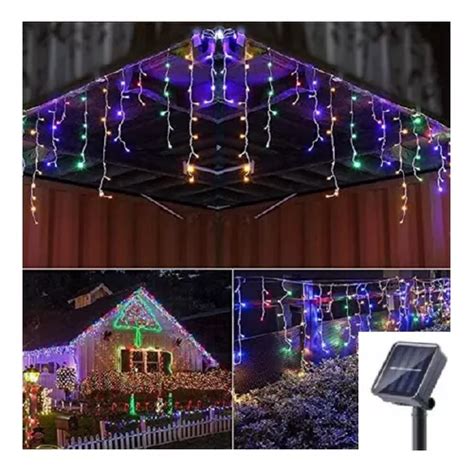 Luces Cascada Navideñas Guirnalda Led Luz Solar 3 Metros Cuotas Sin